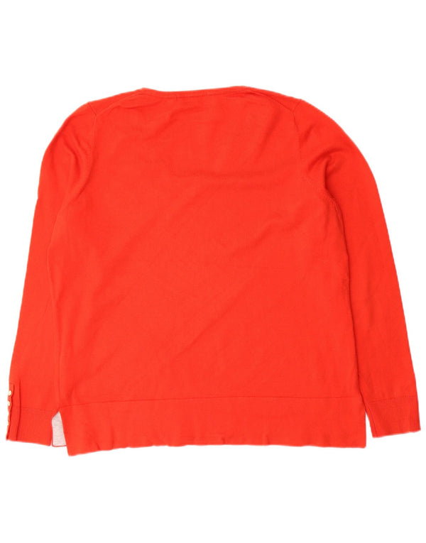 Boden - Jersey con cuello en V para mujer, talla 40, talla grande, algodón rojo