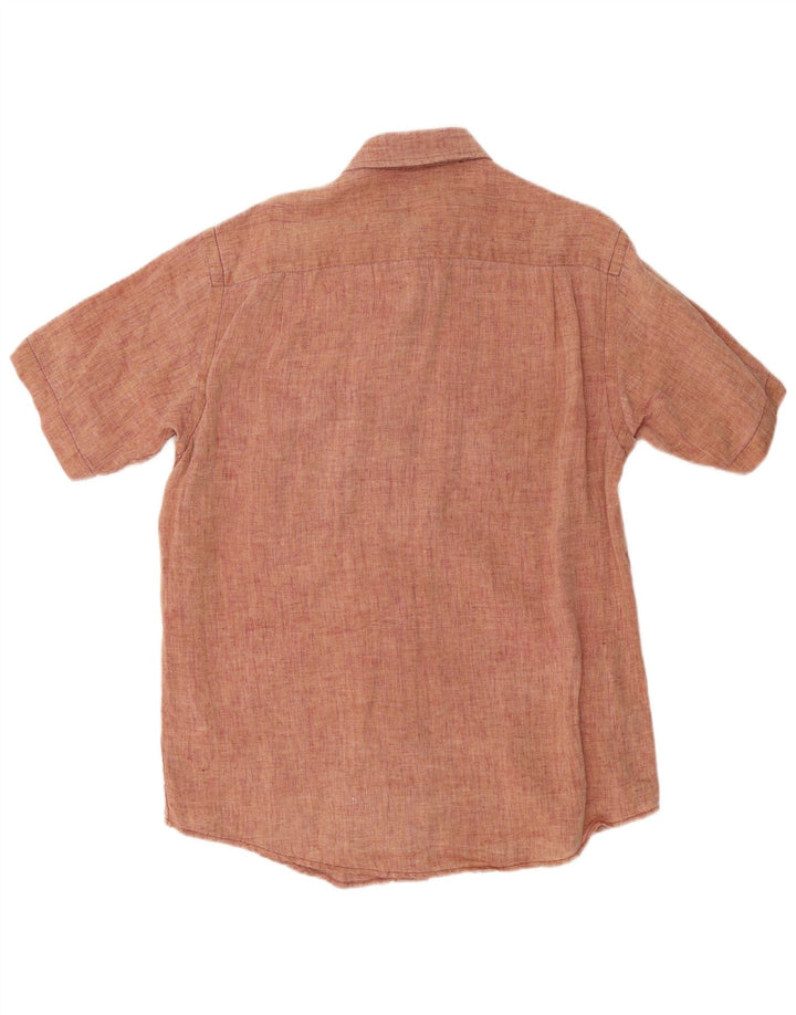 Camisa Orvis Hombre Manga Corta Lino Rojo Medio