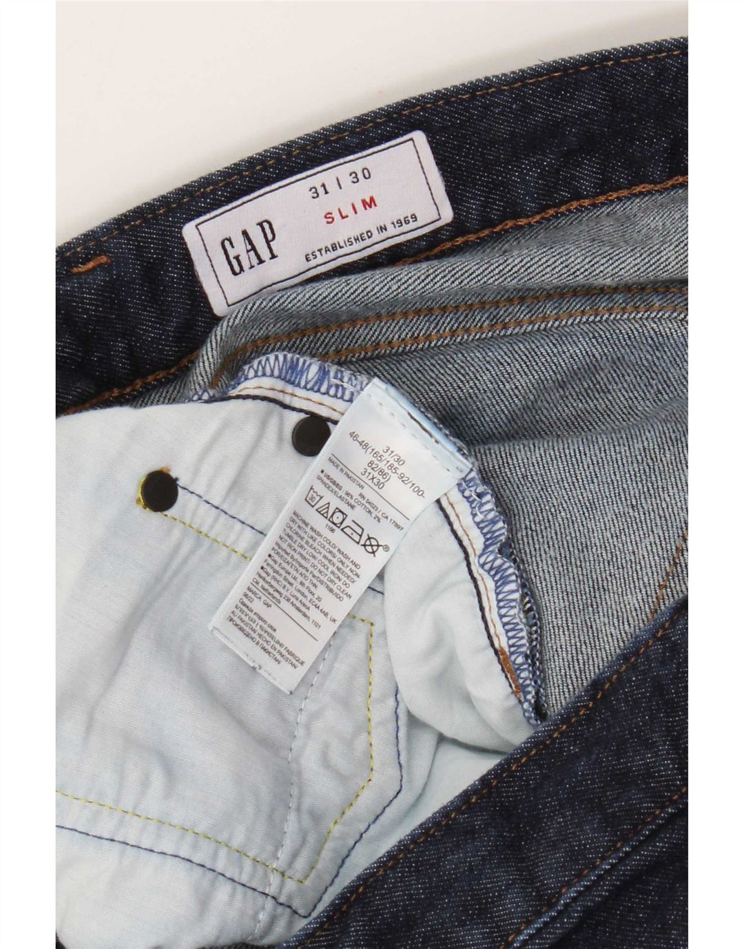 Vaqueros ajustados para hombre Gap W31 L30 Algodón azul marino