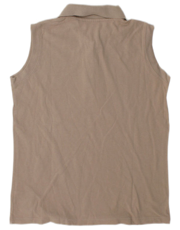 Ellesse Polo sin mangas para mujer UK 40 XL Algodón beige