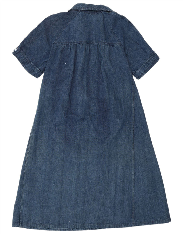 VINTAGE Vestido de mezclilla para mujer Reino Unido 12 Azul medio