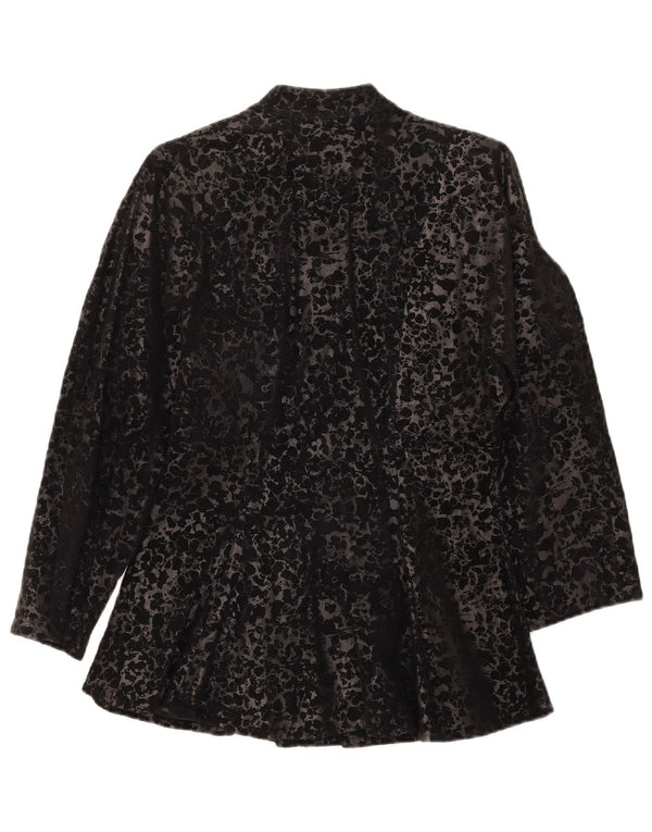 Chaqueta vintage de manga 3/4 para mujer IT 44 Medium Black Animal Print