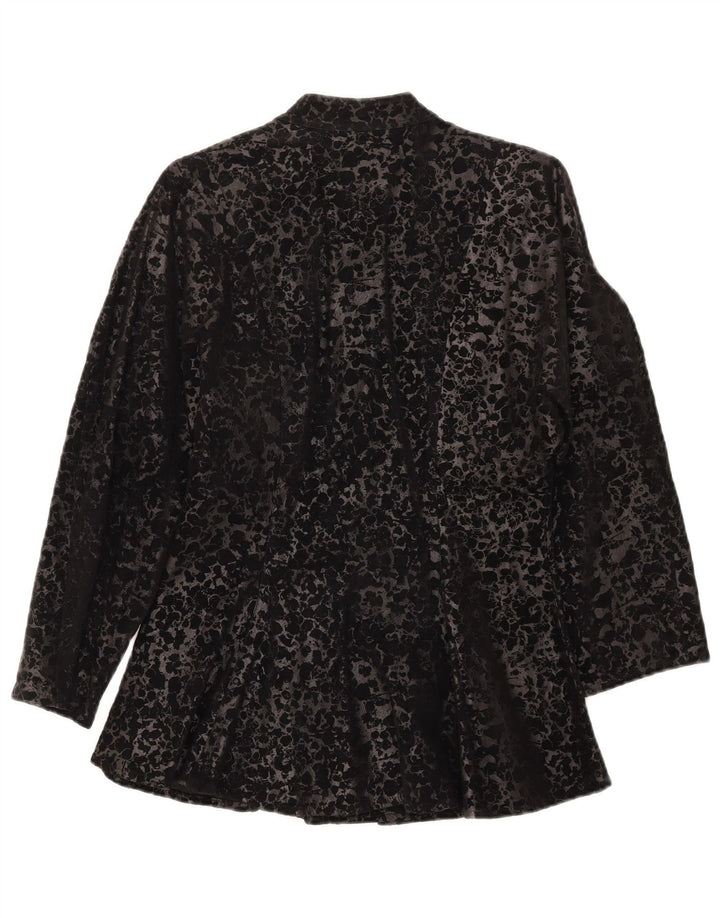 Chaqueta vintage de manga 3/4 para mujer IT 44 Medium Black Animal Print