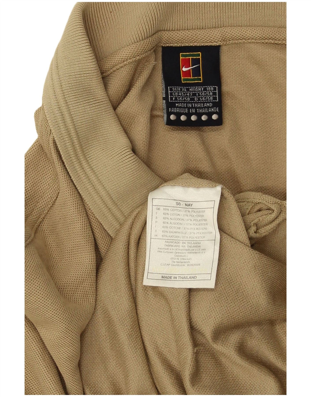 NIKE Polo Hombre ES 45/47 XL Beige Algodón