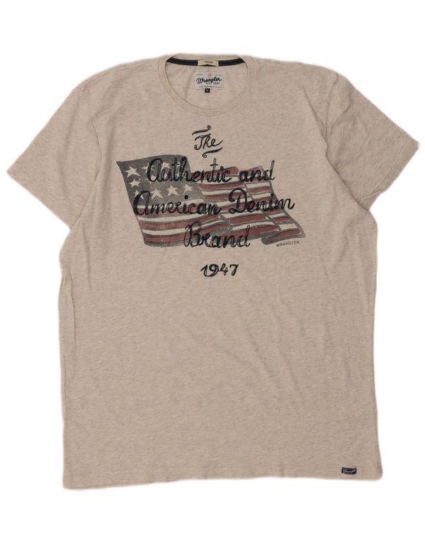Wrangler Camiseta con gráfico regular para hombre Top XL Algodón moteado beige