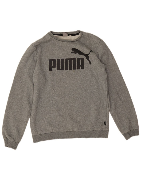 Puma Sudadera estampada para niños 15-16 años Algodón moteado gris