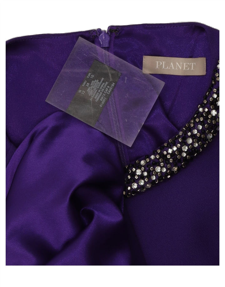 PLANET Womens Sheath Dress UK 12 Medium Purple Polyester Vintage Planet and Second-Hand Planet from Messina Hembry 