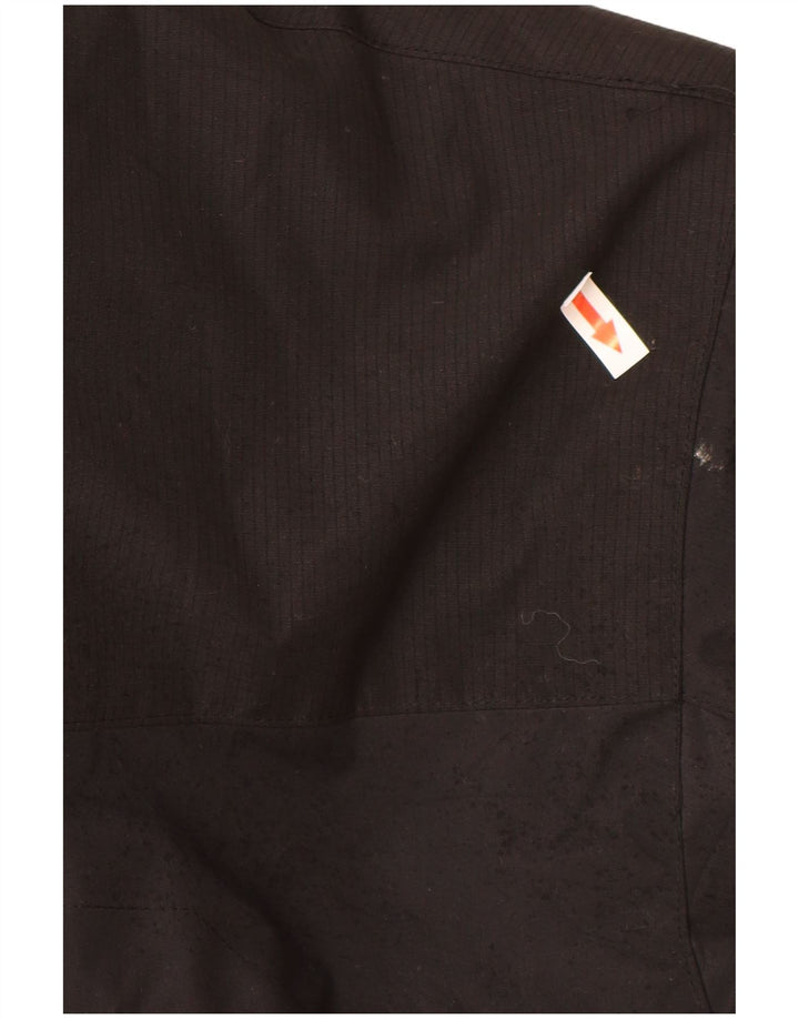 Vintage hombres con capucha Parka chaqueta Reino Unido 38 mediano negro nylon