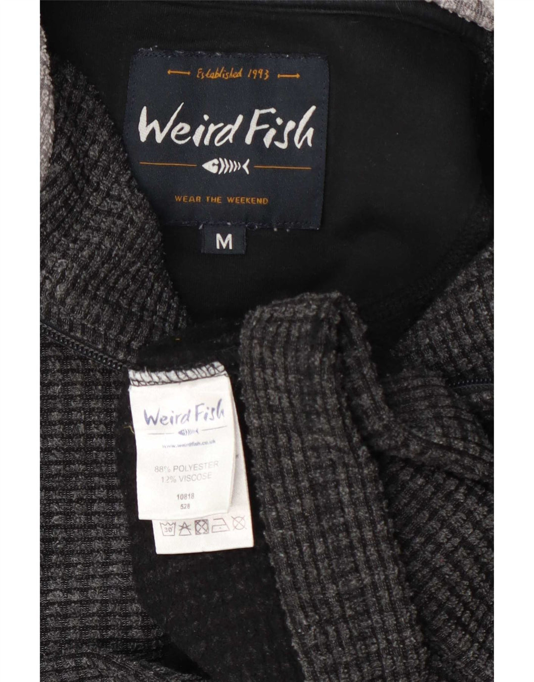 Weird Fish Jersey De Polar Para Hombre Con Cremallera En El Cuello Gris Medio Poliéster Color Block
