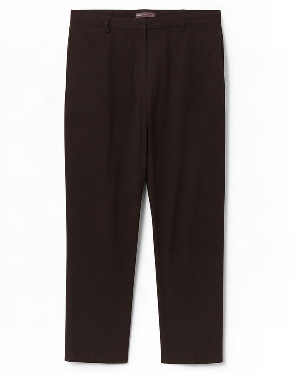 Marks & Spencer Pantalones casuales cónicos para mujer UK 46 Large W34 L30 Negro