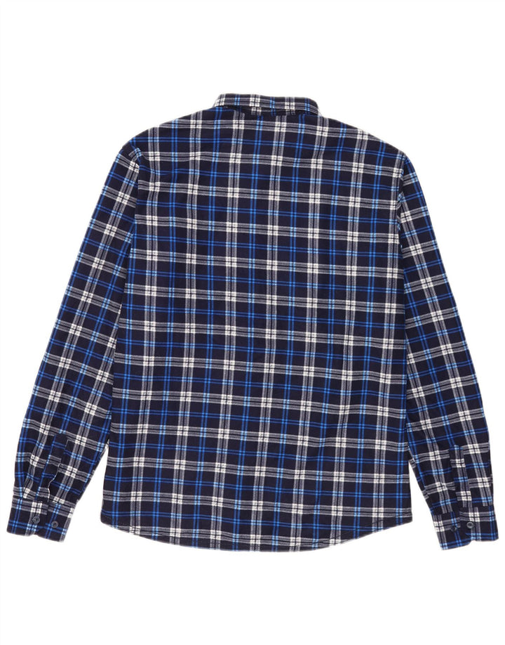 Camisa de franela vintage para hombre 2XL Blue Check