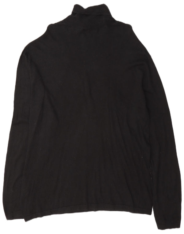 Nautica Jersey de cuello vuelto para hombre, talla 2XL, algodón negro