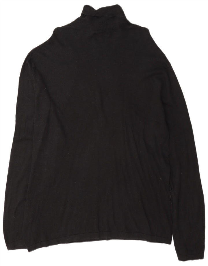 Nautica Jersey de cuello vuelto para hombre, talla 2XL, algodón negro