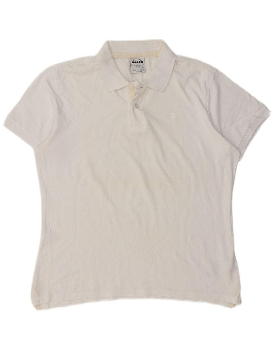Polo Diadora Hombre Algodón Blanco Mediano