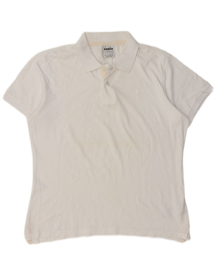 Polo Diadora Hombre Algodón Blanco Mediano