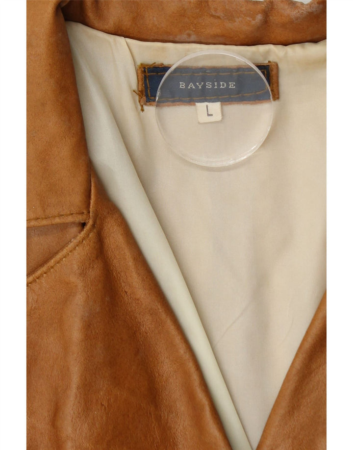 Bayside Chaqueta de cuero para mujer Reino Unido 44 Cuero marrón grande