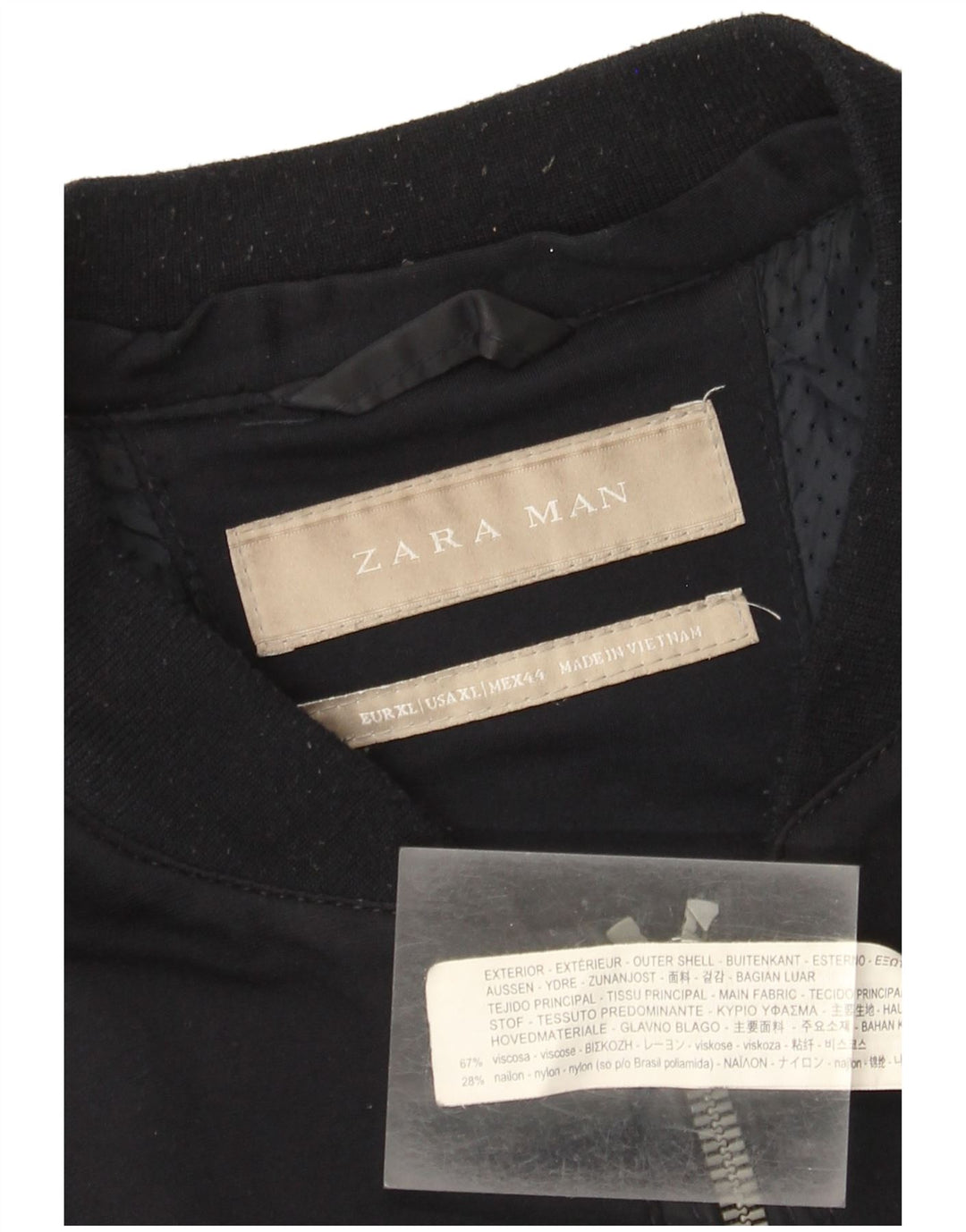 Zara Hombre Cazadora Bomber ES 42 XL Azul Marino Viscosa