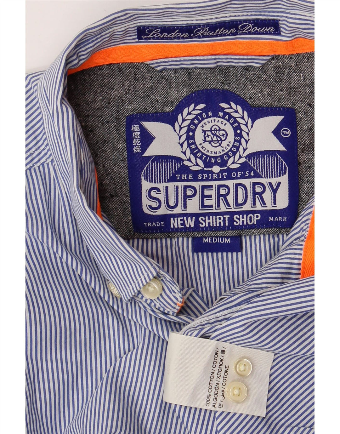 Camisa SUPERDRY Hombre Azul Medio Rayas Cachemir