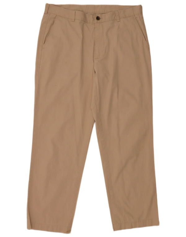Brooks Brothers Womens 346 Straight Chino Trousers W36 L30 Beige Cotton