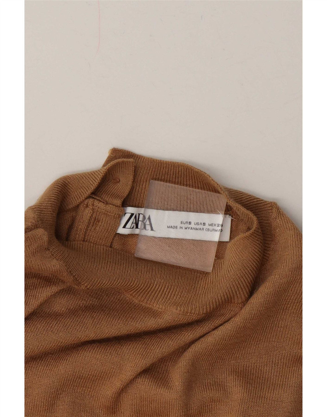 Zara Mujer Cuello Alto Jersey Jersey UK 10 Small Beige