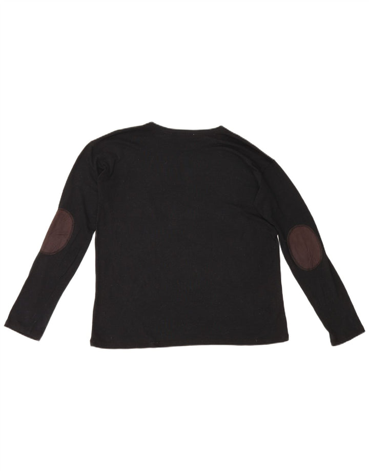 Zara Mujer Top Manga Larga UK 40 Small Negro