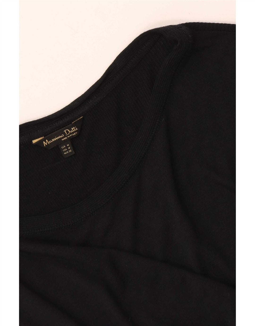 Massimo Dutti Top Mujer Manga 3/4 UK 42 Medium Negro