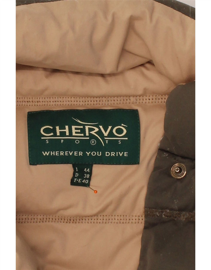 CHERVO Womens Padded Jacket IT 44 Medium Khaki Polyester Vintage Chervo and Second-Hand Chervo from Messina Hembry 