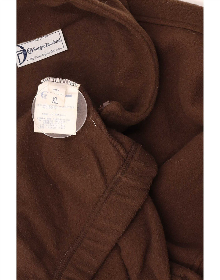 Sergio Tacchini Chaqueta polar para hombre UK 42 XL Poliéster marrón