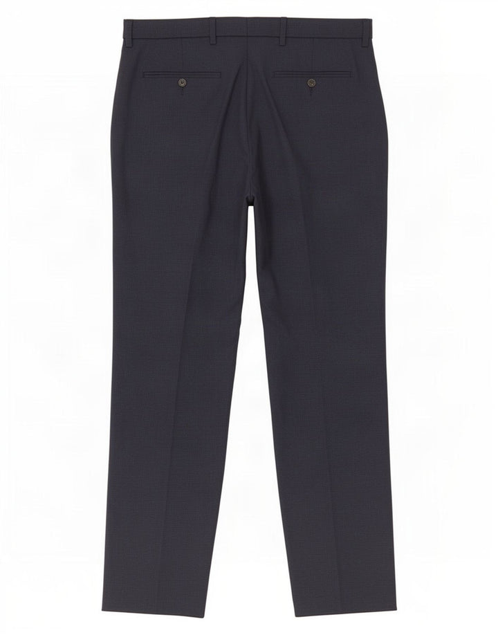 Marks & Spencer Pantalón de traje regular para hombre W34 L30 Poliéster azul marino