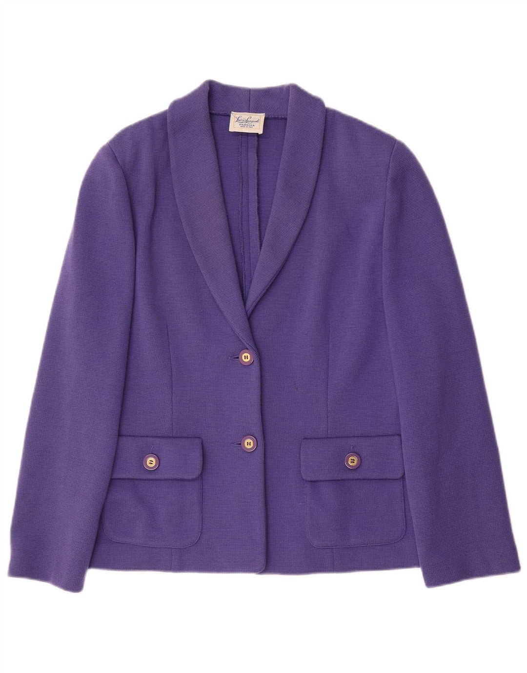 Luisa Spagnoli Chaqueta tipo blazer de punto con 2 botones para mujer UK 40 Lana morada mediana