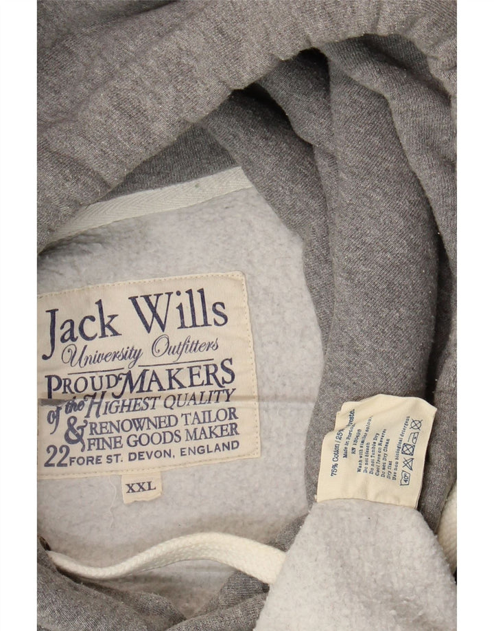 Jack Wills Jersey con capucha gráfico para hombre 2XL Algodón gris