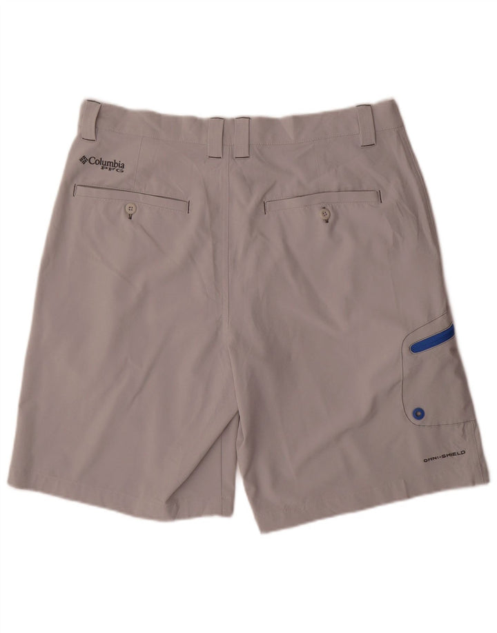 Columbia Pantalones cortos cargo Omni-Shield para hombre W34 Poliéster gris grande