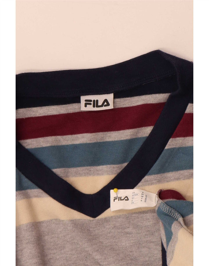 Fila Hombre Top Manga Larga XL Algodón A Rayas Multicolor