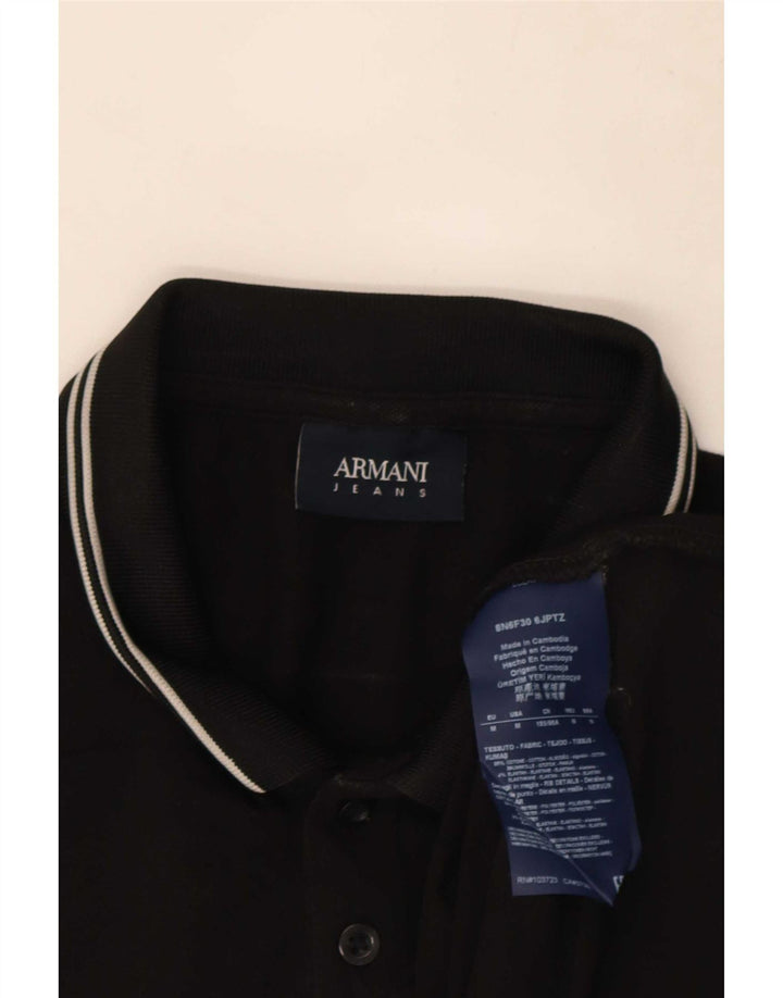 Armani Jeans Polo Hombre De Algodón A Rayas Negro Mediano