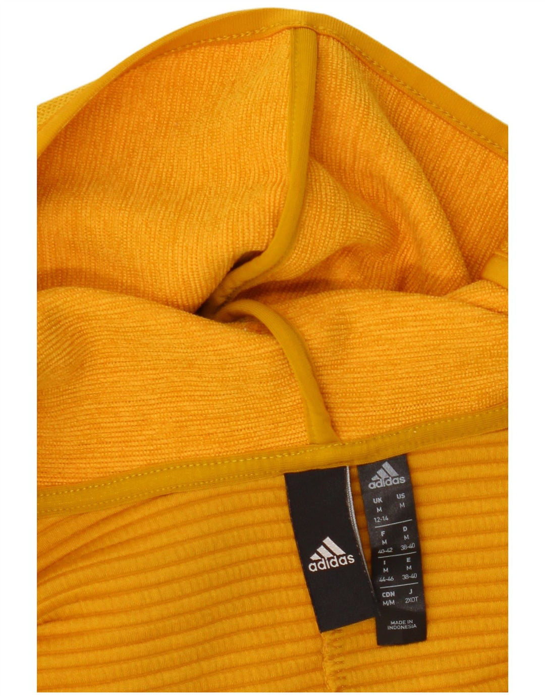 ADIDAS Sudadera con capucha y cremallera para mujer Reino Unido 12/14 Mediano Amarillo