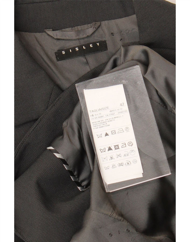 Sisley Chaqueta Blazer De 2 Botones Para Mujer IT 42 Poliéster Gris Medio