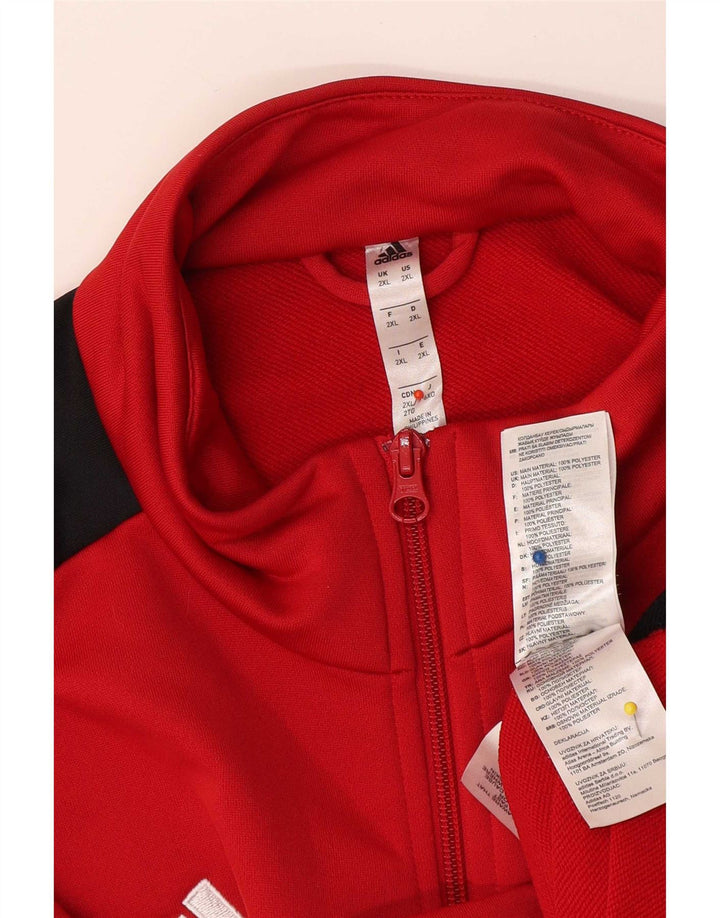 Adidas - Chaqueta de chándal para hombre, talla 2XL, color rojo, poliéster