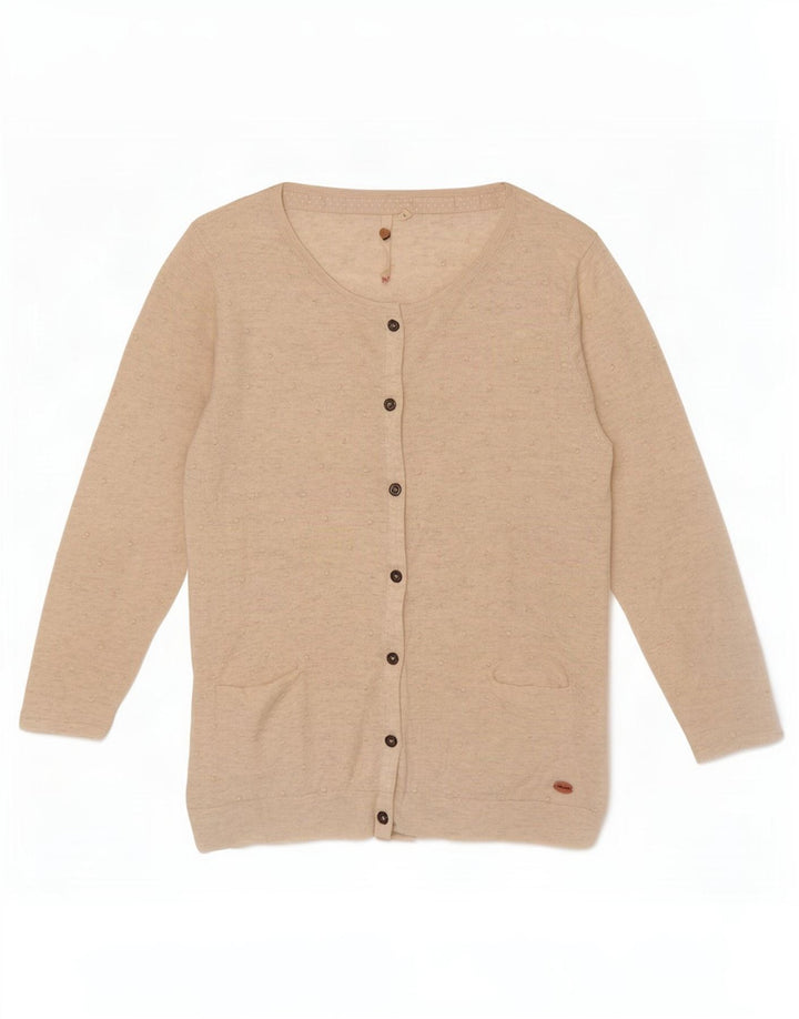 White Stuff Suéter tipo cárdigan de manga 3/4 para mujer UK 8 Small Off Spotted