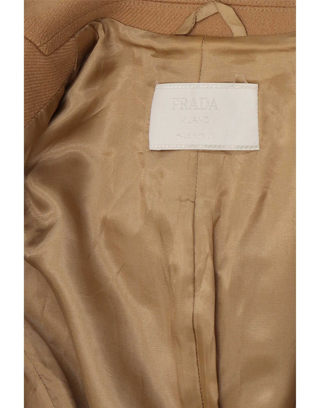 Prada Chaqueta Blazer De 3 Botones Para Mujer IT 38 XS Clásico De Lana Beige