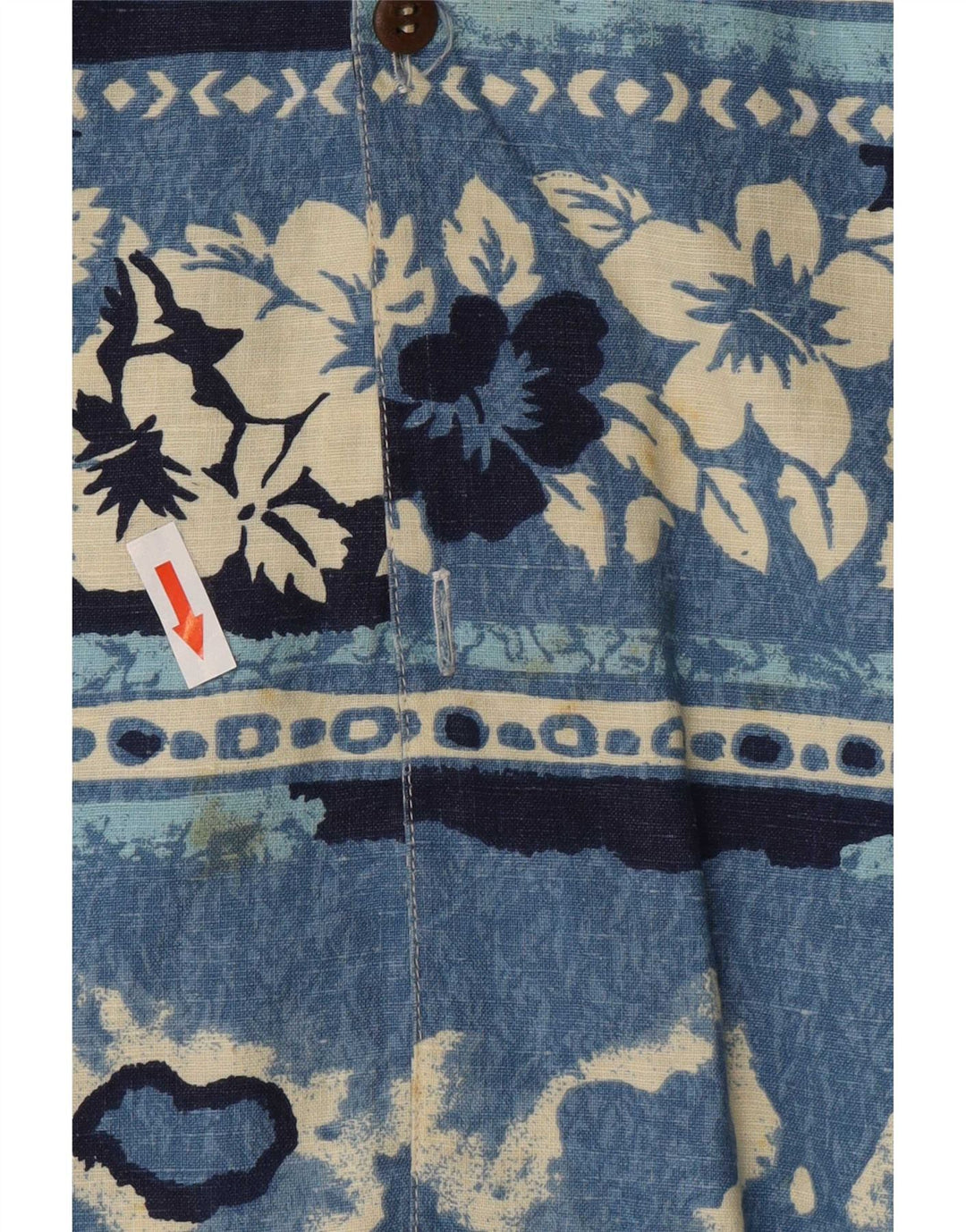 Vintage Mens Hawaiian Short Sleeve Shirt Medium Blue