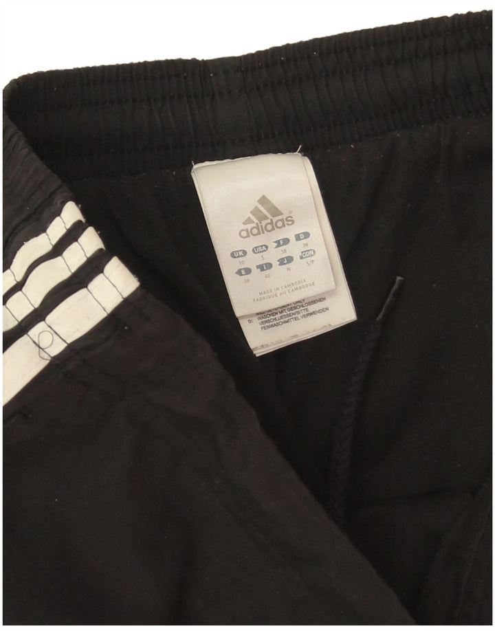 Adidas Mujer Chándal Pantalones Joggers UK 10 Pequeño Negro Poliéster