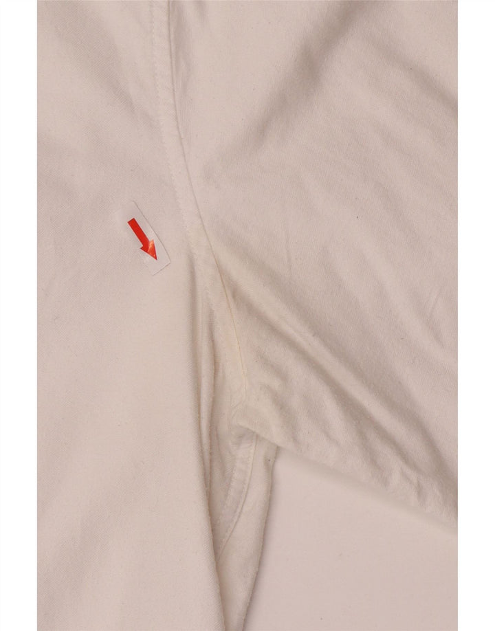 Crew Clothing Camisa ajustada para hombre Algodón blanco mediano