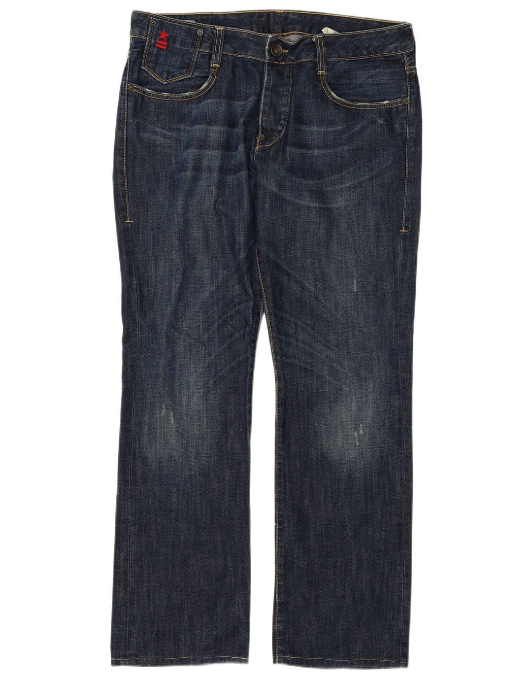 Vaqueros rectos uniformes para hombre W34 L32 Algodón azul