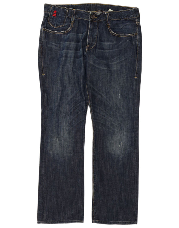 Vaqueros rectos uniformes para hombre W34 L32 Algodón azul