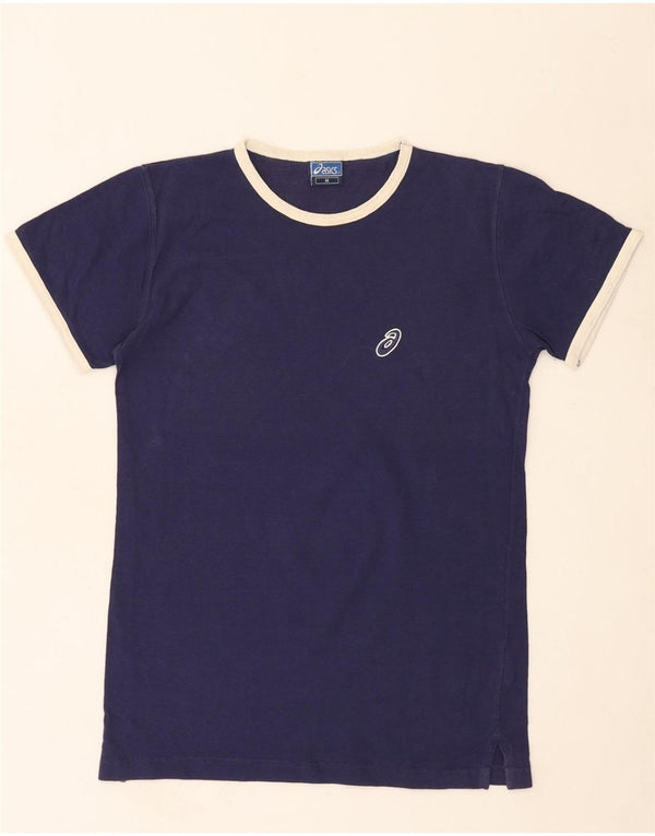 ASICS Womens T-Shirt Top UK 14 Medium Blue Cotton
