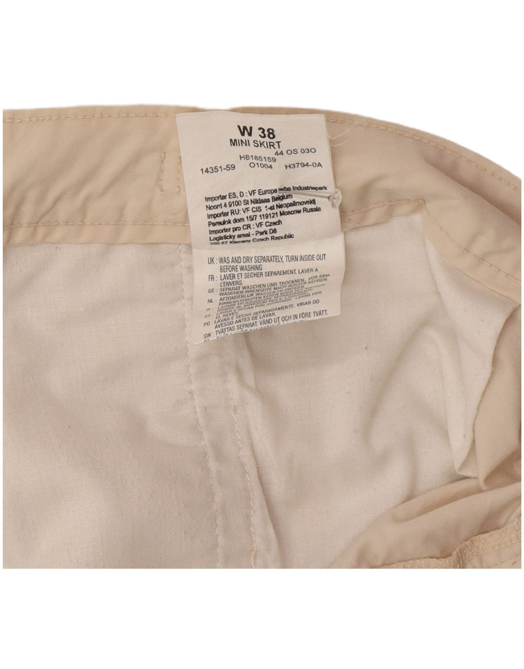 Minifalda Wrangler Mujer W38 XL Algodón Beige