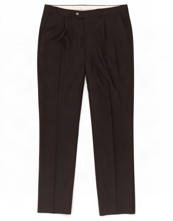Marks & Spencer Pantalón de traje recto para hombre W36 L31 Lana gris