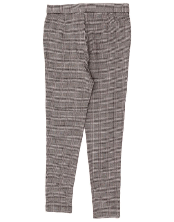 Zara Pantalón Chino Slim Fit Grande W30 L26 Viscosa A Cuadros Gris
