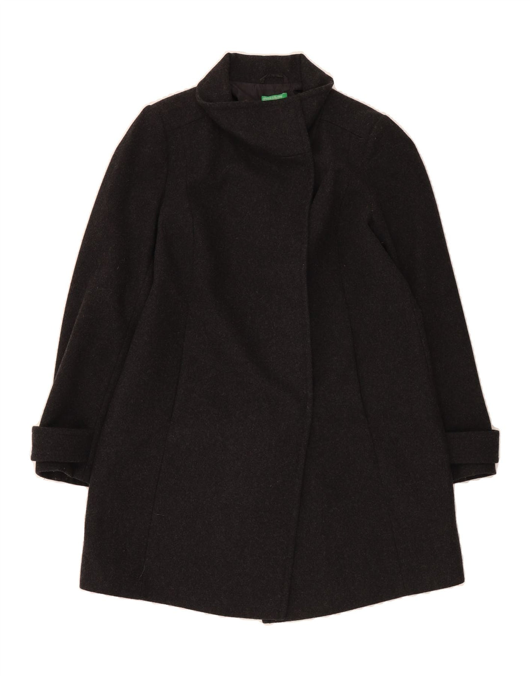 BENETTON Womens Overcoat UK 12 Medium  Grey Wool Vintage Benetton and Second-Hand Benetton from Messina Hembry 