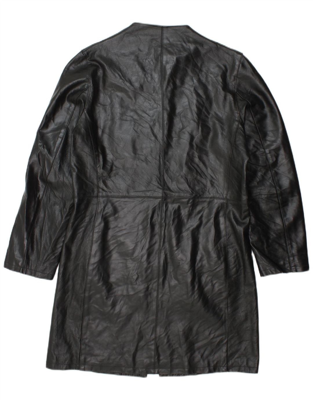 VINTAGE Abrigo de cuero para mujer IT 48 XL Cuero negro